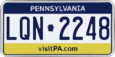 PA license plate LQN2248