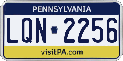 PA license plate LQN2256