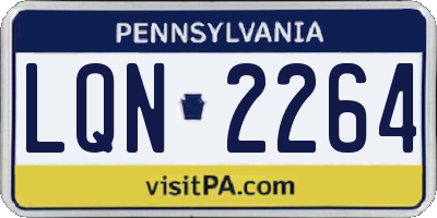 PA license plate LQN2264