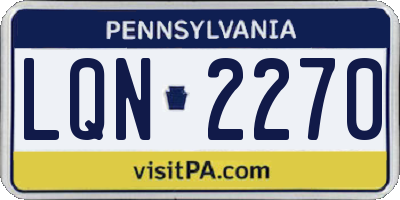 PA license plate LQN2270