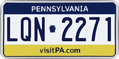 PA license plate LQN2271