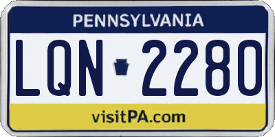 PA license plate LQN2280