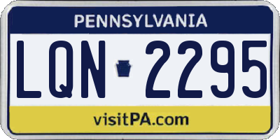 PA license plate LQN2295