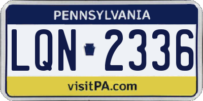 PA license plate LQN2336