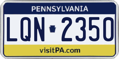 PA license plate LQN2350