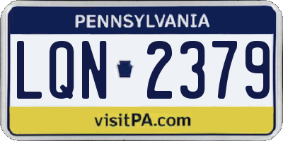 PA license plate LQN2379
