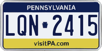 PA license plate LQN2415