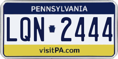 PA license plate LQN2444