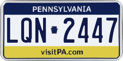 PA license plate LQN2447
