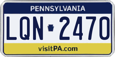 PA license plate LQN2470