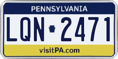 PA license plate LQN2471