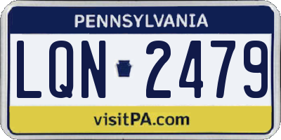 PA license plate LQN2479