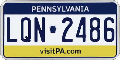 PA license plate LQN2486