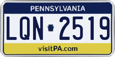 PA license plate LQN2519