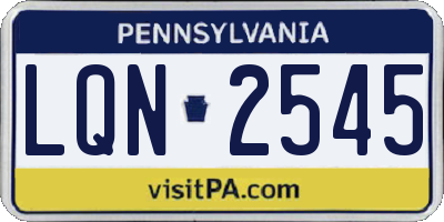PA license plate LQN2545