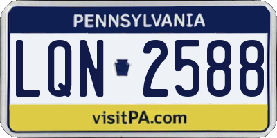 PA license plate LQN2588