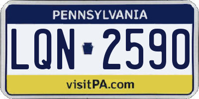 PA license plate LQN2590