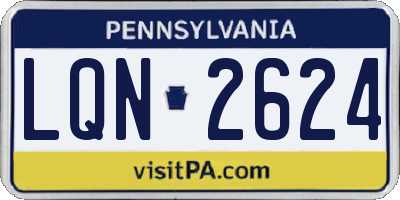 PA license plate LQN2624
