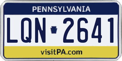 PA license plate LQN2641