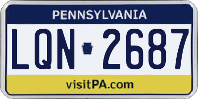 PA license plate LQN2687