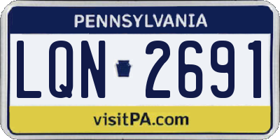 PA license plate LQN2691