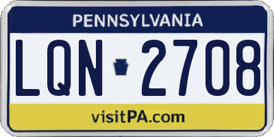PA license plate LQN2708