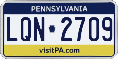 PA license plate LQN2709