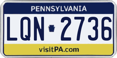 PA license plate LQN2736