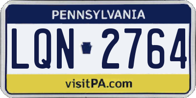 PA license plate LQN2764