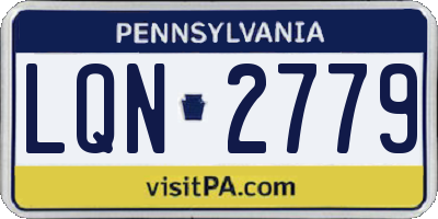 PA license plate LQN2779