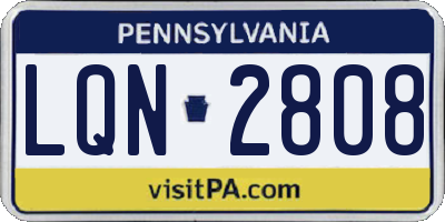 PA license plate LQN2808