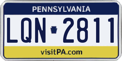 PA license plate LQN2811