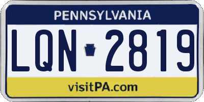 PA license plate LQN2819
