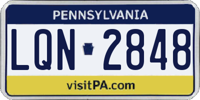 PA license plate LQN2848