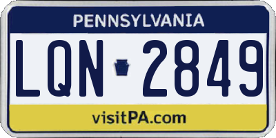 PA license plate LQN2849