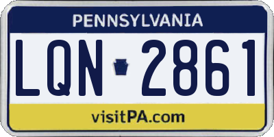 PA license plate LQN2861
