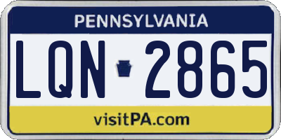 PA license plate LQN2865