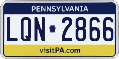 PA license plate LQN2866