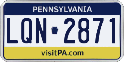 PA license plate LQN2871