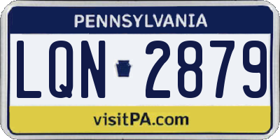 PA license plate LQN2879