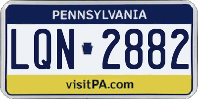 PA license plate LQN2882