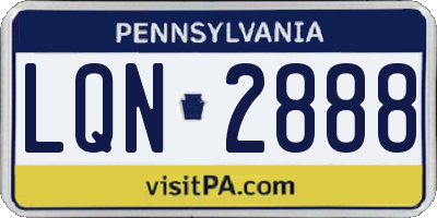 PA license plate LQN2888