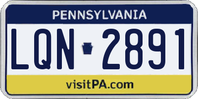 PA license plate LQN2891