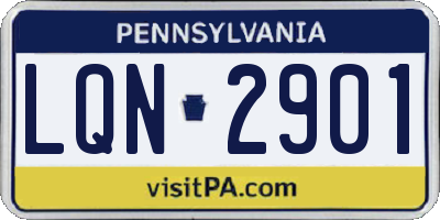 PA license plate LQN2901