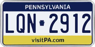 PA license plate LQN2912
