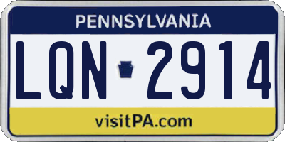 PA license plate LQN2914