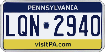 PA license plate LQN2940