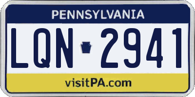 PA license plate LQN2941