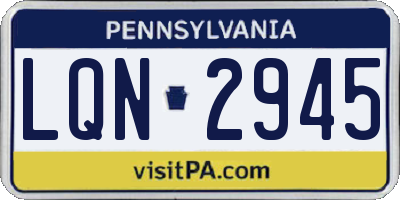 PA license plate LQN2945