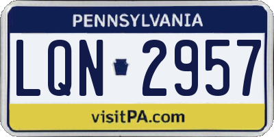 PA license plate LQN2957